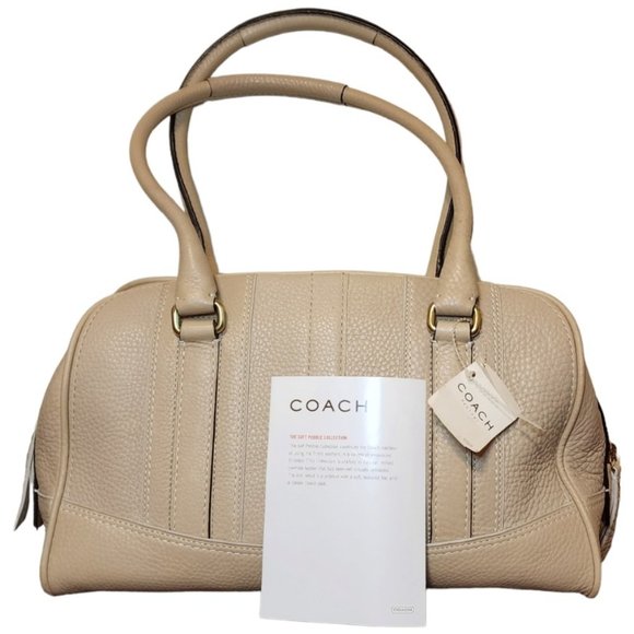 Coach Handbags - Coach Hamilton Pebbled Leather Satchel 10526 Sand